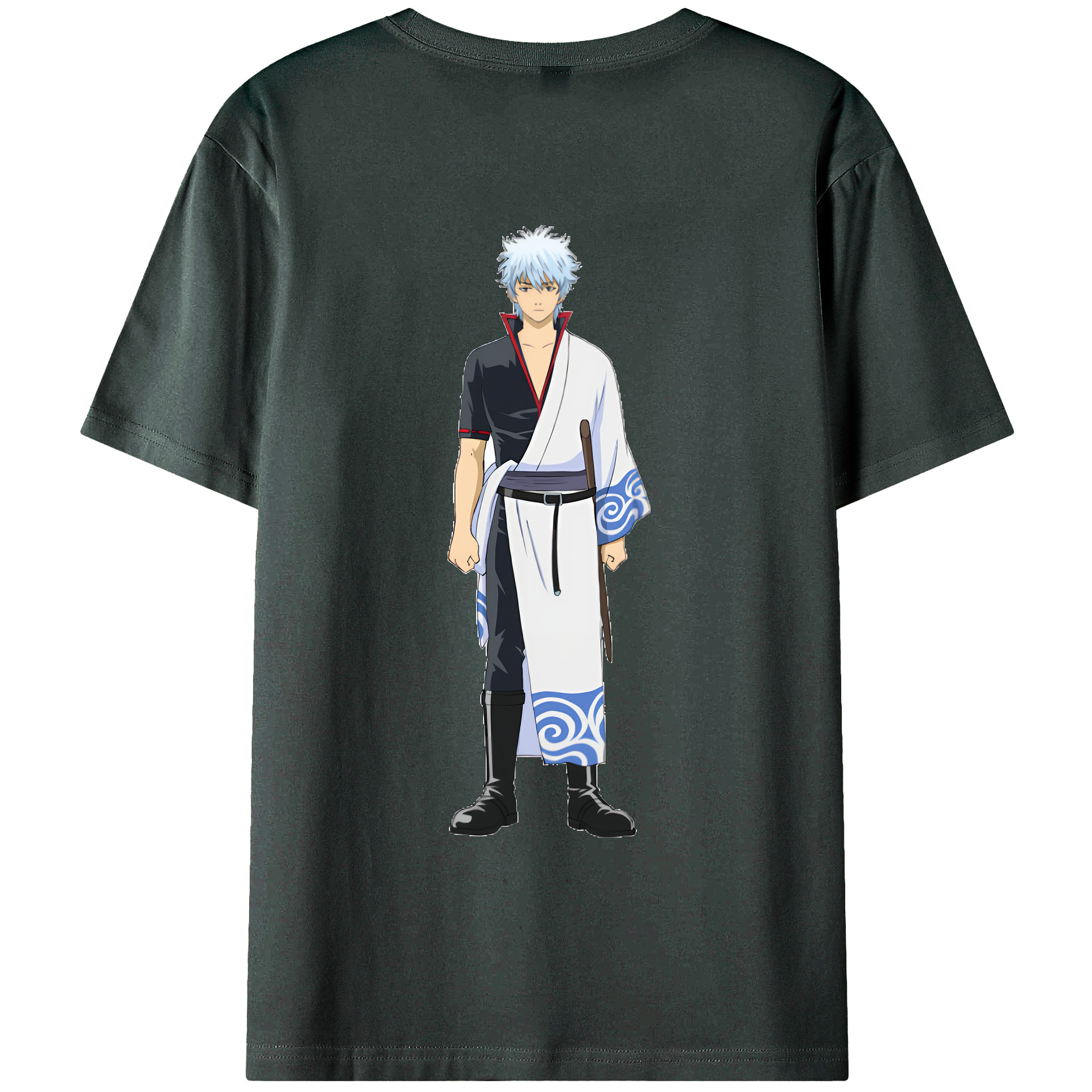 （画像用） ぎんたま 坂田銀時（さかたぎんとき） 神楽 志村新八（しむら しんぱち） GINTAMA Sakata Gintoki Kagura Shimura Shinpachi 綿100％ メンズ半袖Tシャツ（バックプリント） 通気性